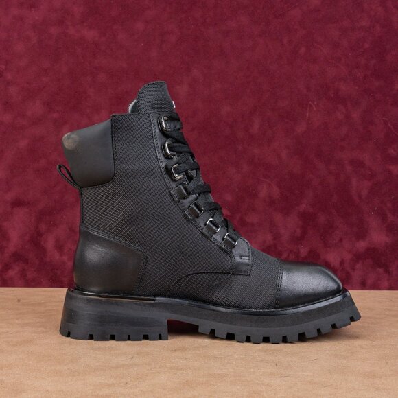 DKNY Women River Black Leather Platform Lug Festival Fashion Combat Boots sz 9 - Picture 8 of 8